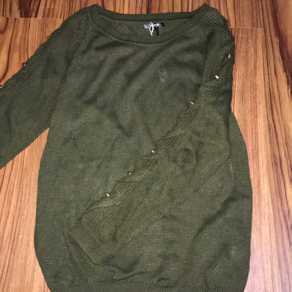 Green Studded Sweater